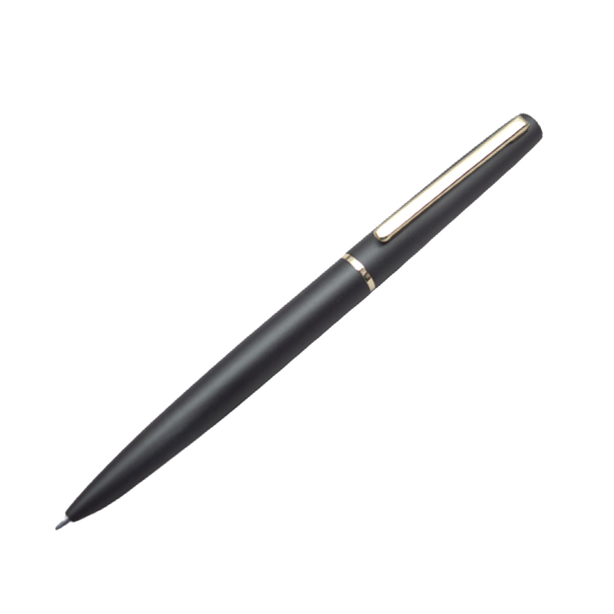Pierre Cardin Monza Matte Black Body With Gold Clip Fine Flat Head Tip Twist Type Ball Pen SKU 20198
