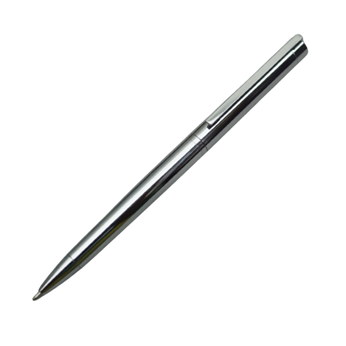 Jinhao 126 Full Silver Glossy Finish Body With Flexiable Clip Medium Tip Twist Type  Ball Pen SKU 20207