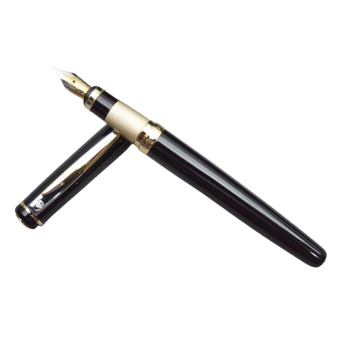 Hero 300 Black Color Body and Cap Fine Nib Golden Trims convertor Type Fountain Pen SKU 20226