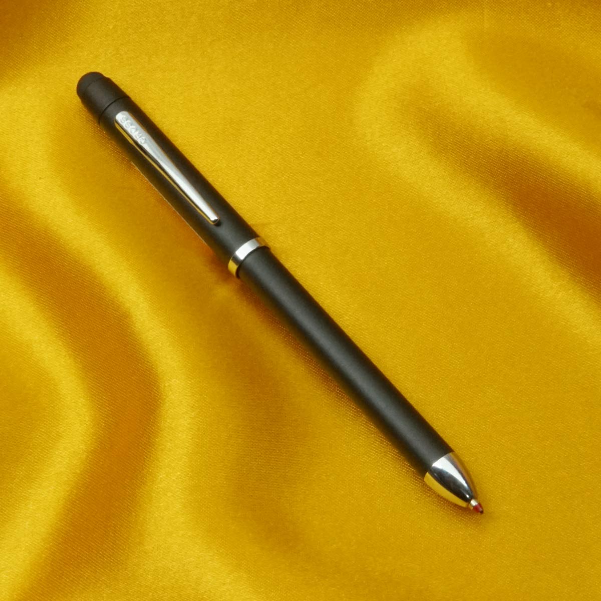 Cross Tech 3 Classic Black Color Body Multifunction Pen With Silver Clip Twist Type Ball Pen SKU 20534