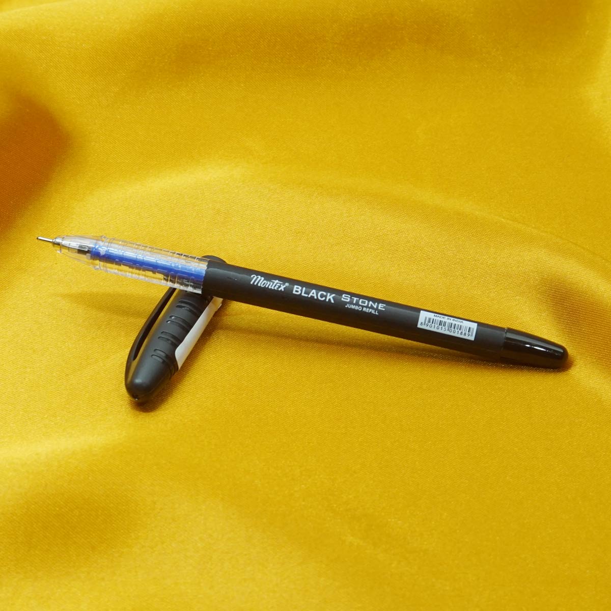 Montex Mega Stone Black Color Body With Blue Window Design Fine Tip Cap