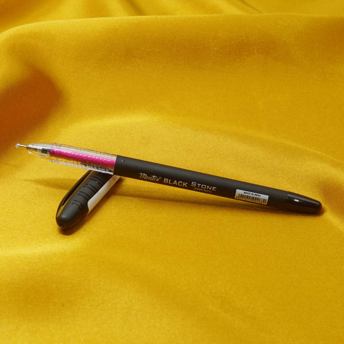 Montex Mega Stone Black Color Body With Pink Window Design Fine Tip Cap