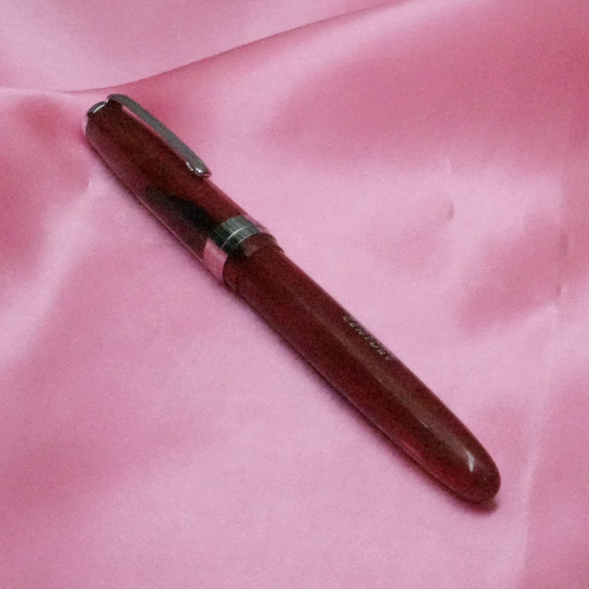 Starone Century Red Color Body and Cap with Silver Trims No.8 Dual Tone Fine Tipped Eye Dropper Model Fountain Pen SKU 20785