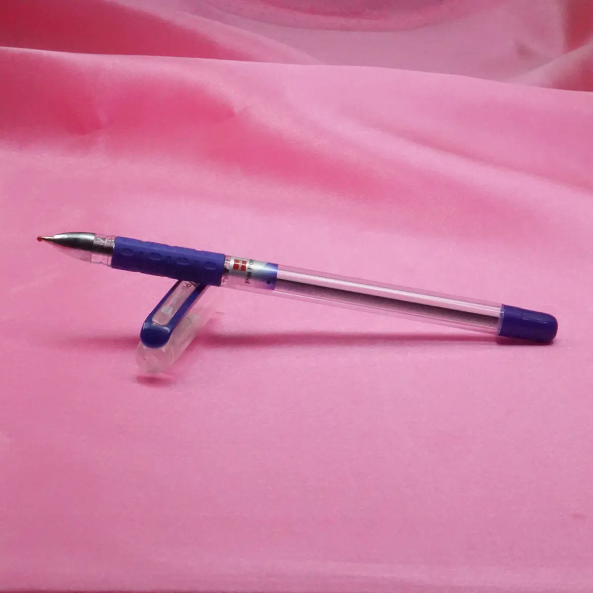 Cello Pin Point Transparent Body With Fine Tip Blue Writing Cap