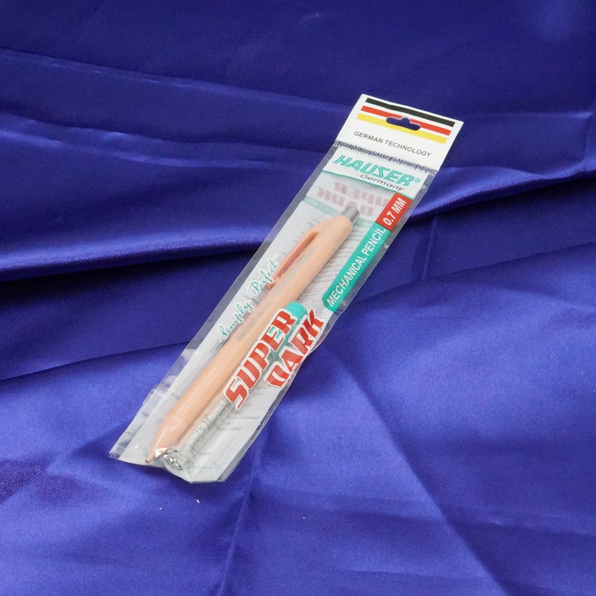 Hauser Super Dark 0.7mm Orange Color Body With One Led Box Pencil Set SKU 20994