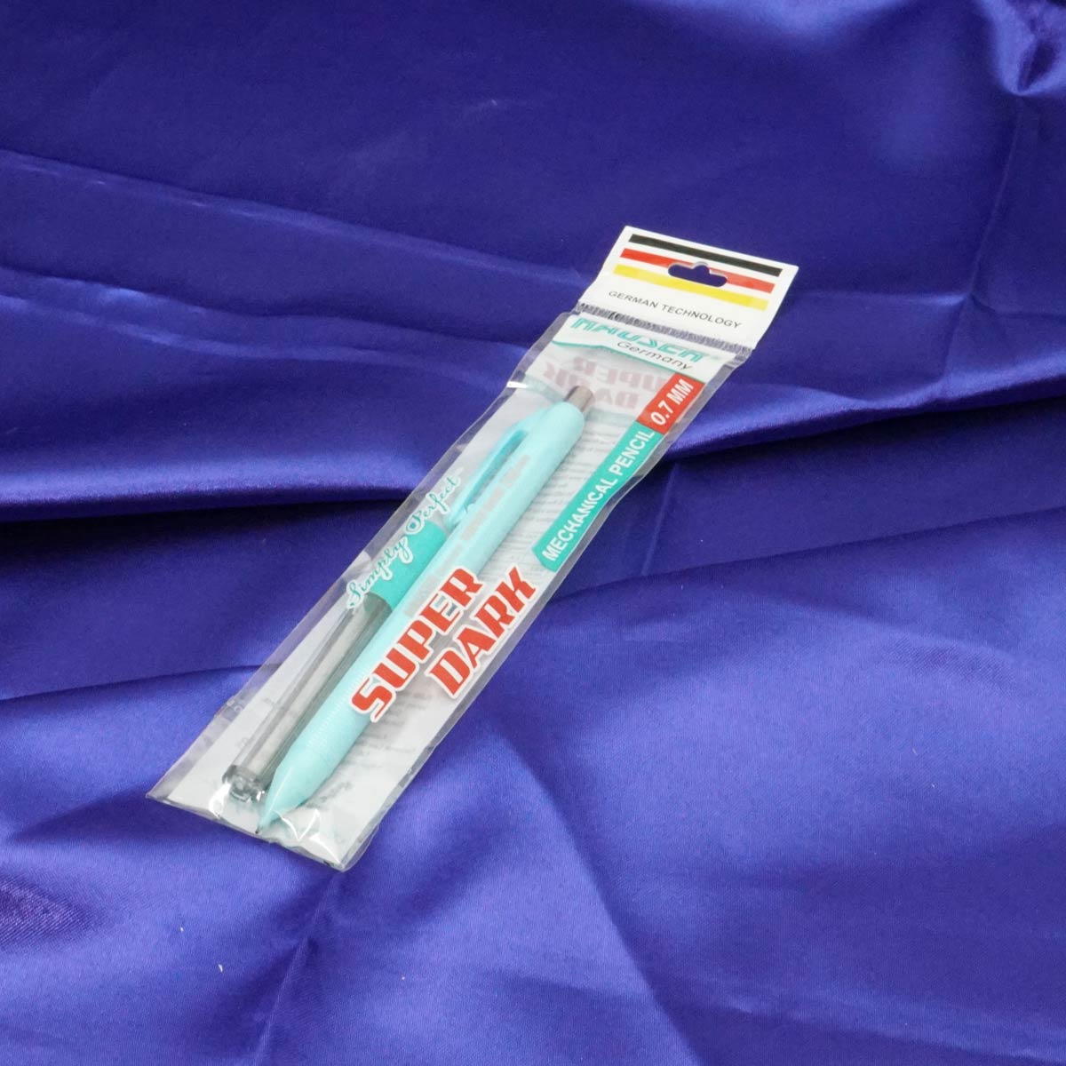 Hauser Super Dark 0.7mm Turquoise Blue Color Body With One Led Box Pencil Set SKU 20996
