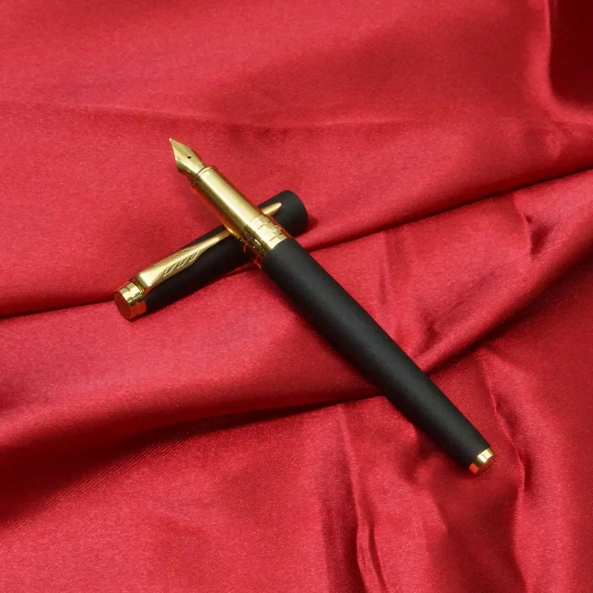 Parker Aster Matte Black Color Body With Fine Nib Gold Trim