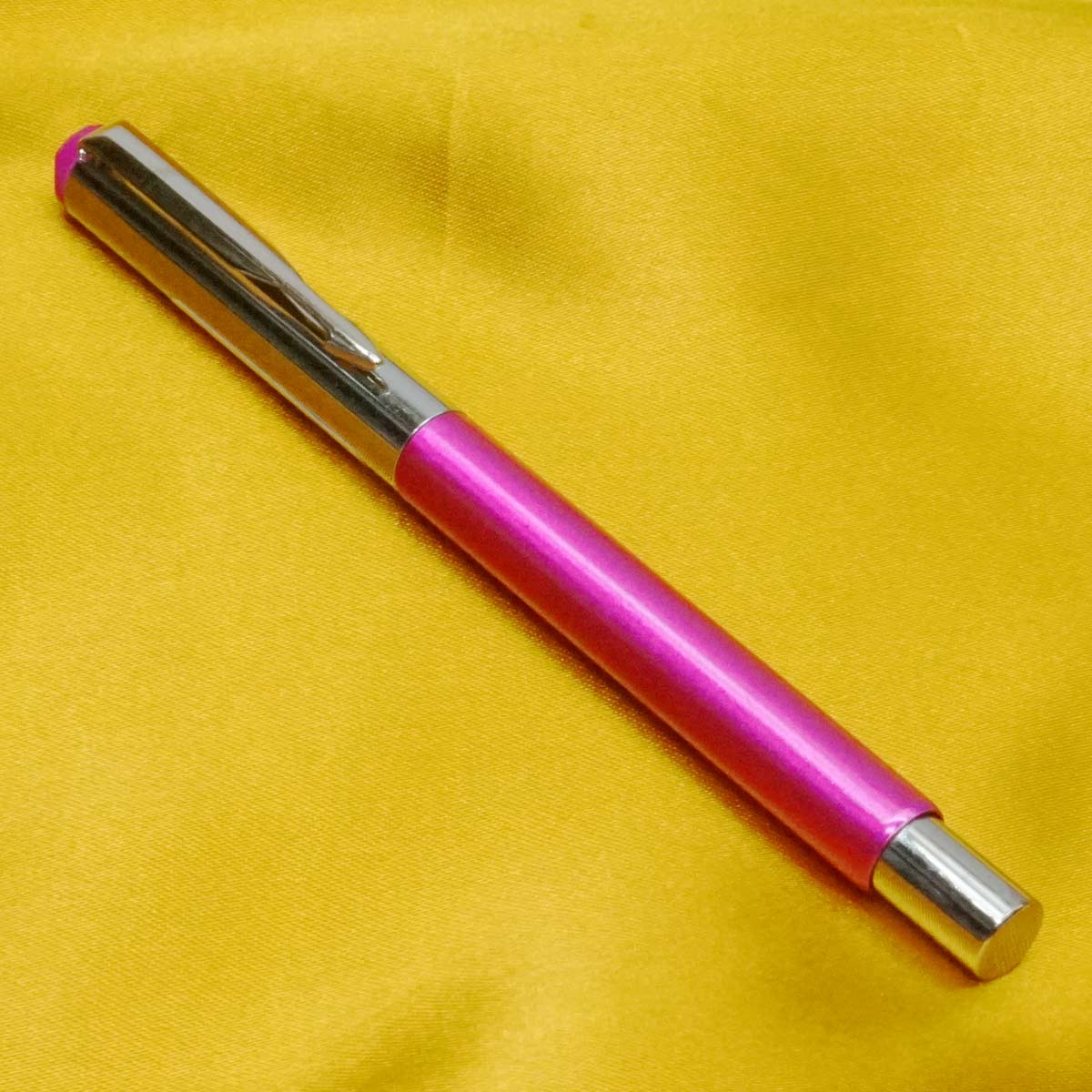 penhouse.in Bright Pink Color Body With Silver Cap Medium Tip  Roller Ball Pen SKU 21408