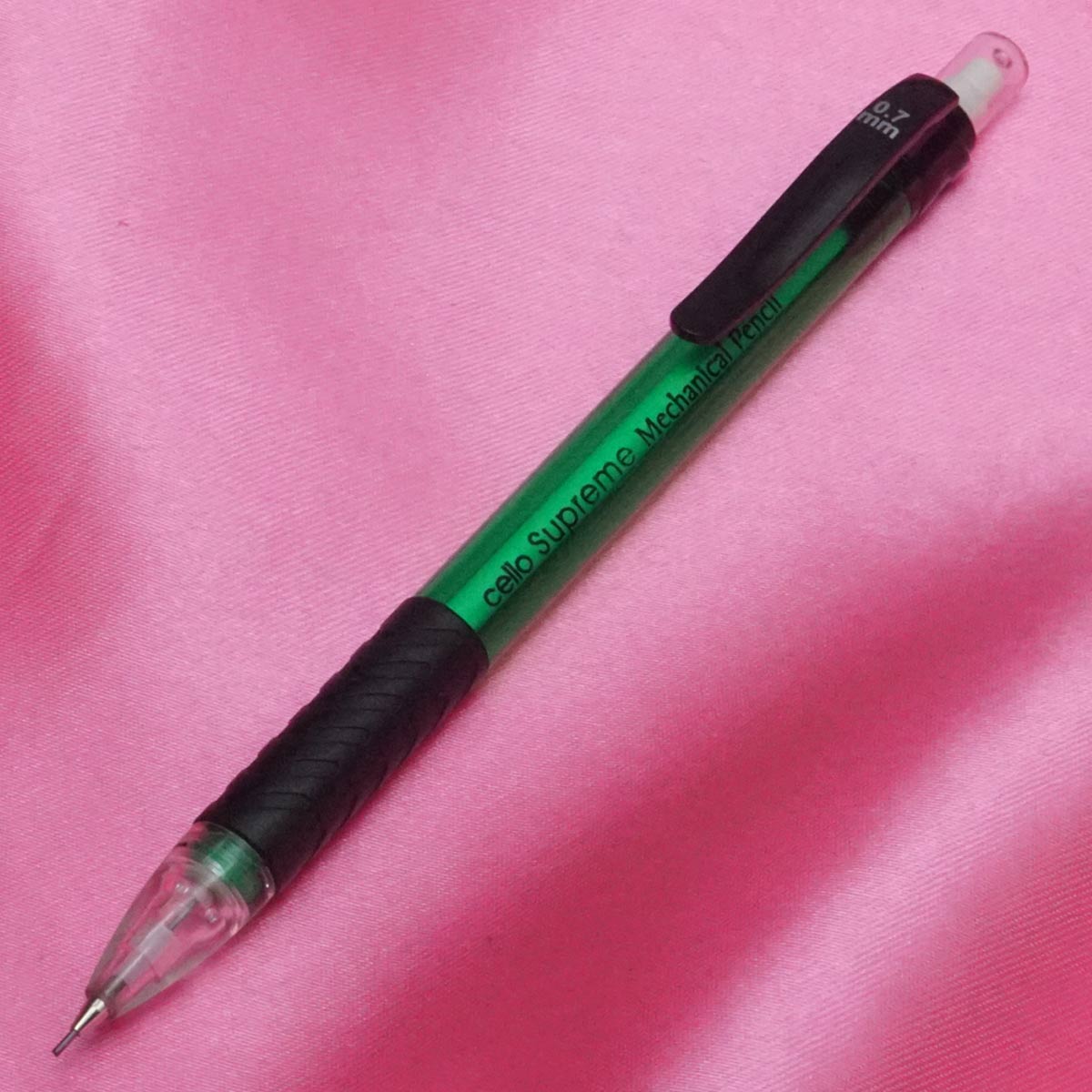 Cello Supreme 0.7mm Transparent Green Color Body With Eraser Led Pencil SKU 21422