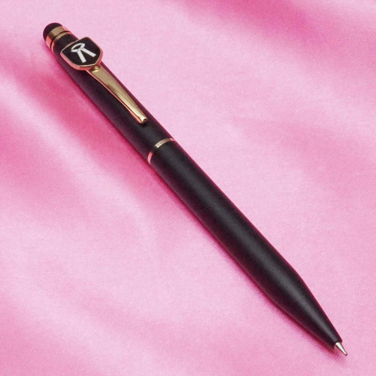 penhouse.in Advocate Symbol Mat Black Color Body With Gold Trim Stylus On Top  Fine Tip Twist Type Ball Pen SKU 21493