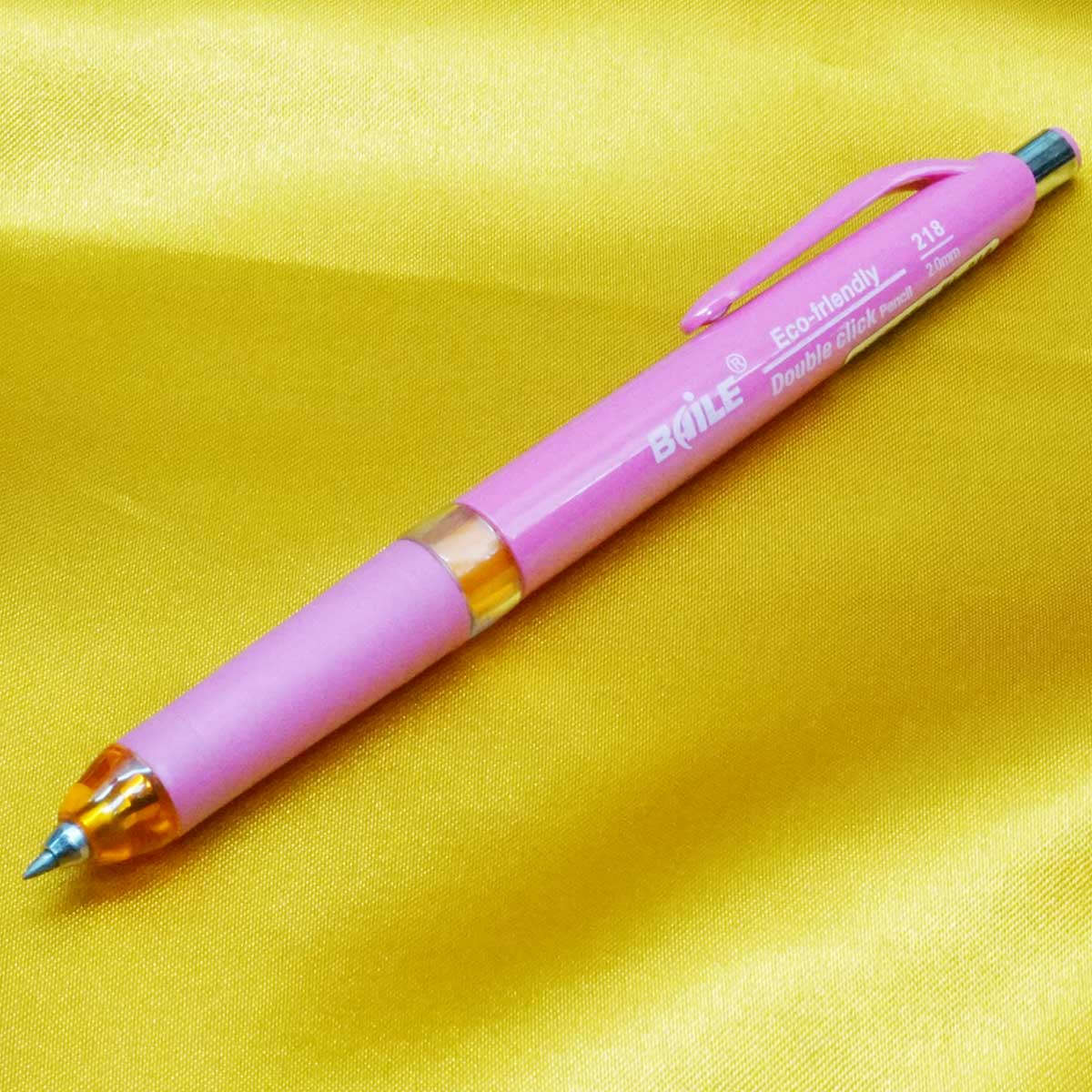 Baile 218  Pink Color Body Design Rubber Grip Double Click 2.0mm Led Pencil SKU 21497