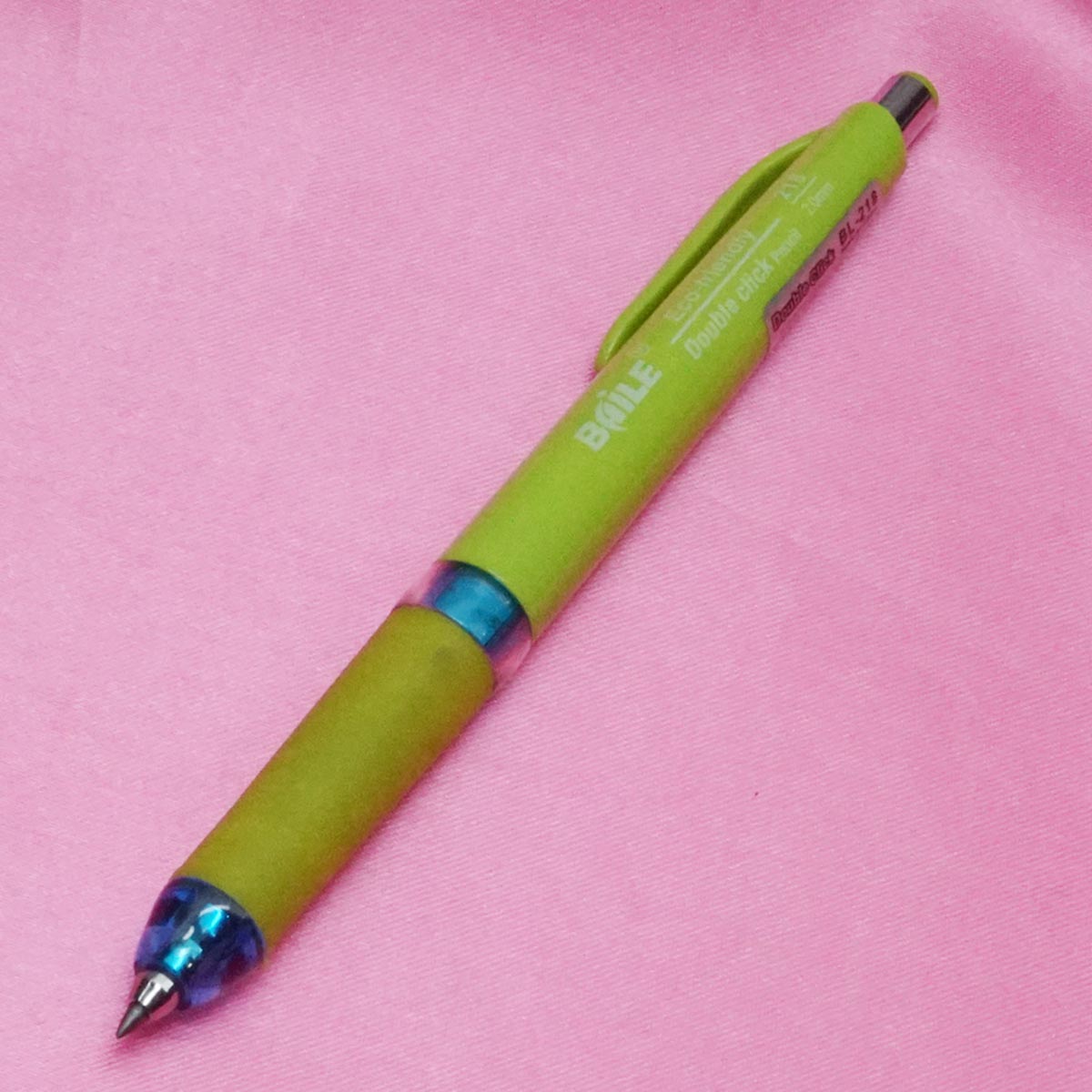 Baile 218  Green Color Body Design Rubber Grip Double Click 2.0mm Led Pencil SKU 21498