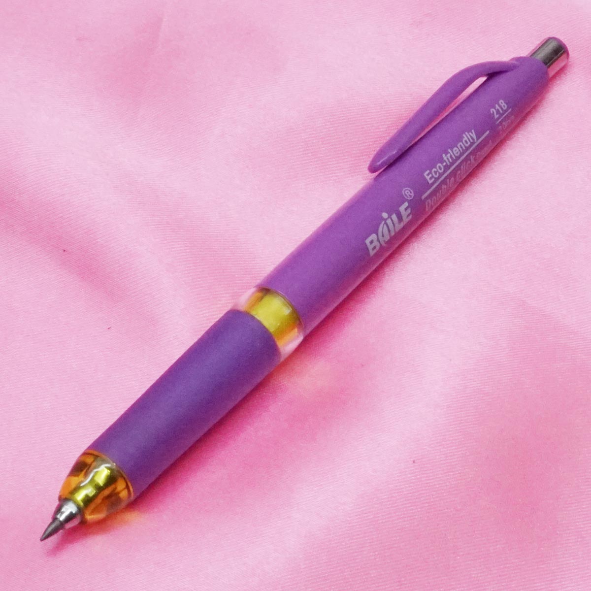 Baile 218  Purple Color Body Design Rubber Grip Double Click 2.0mm Led Pencil SKU 21501
