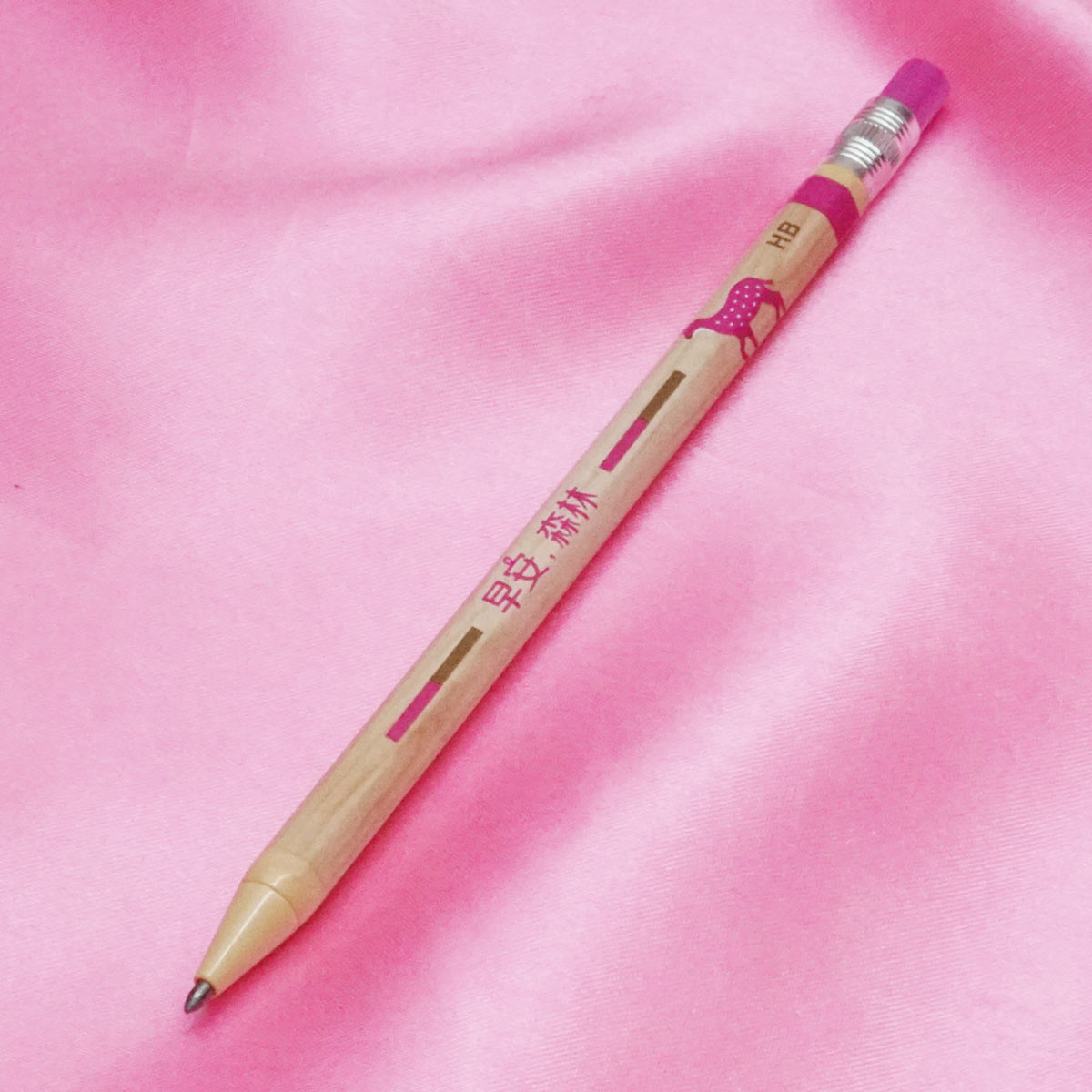 penhouse.in HB 2.0mm Wooden Finish Body Design With Pink Color Click Led Pencil SKU 21519