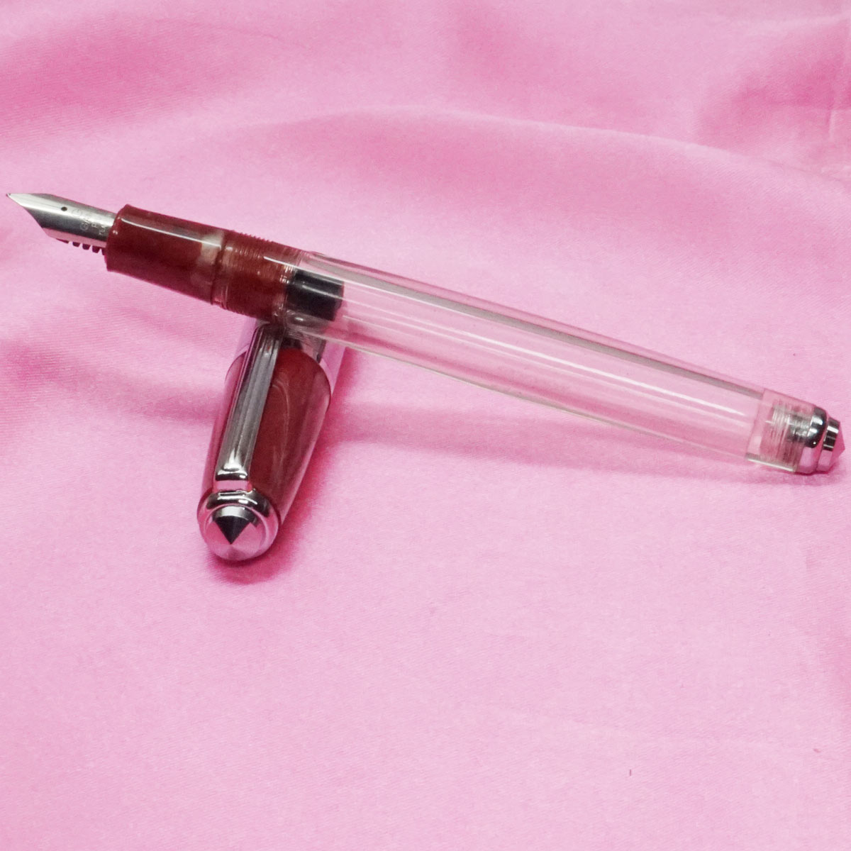 Gama No 6 Marrown Pattern Design Cap With Transparent Body No 8 Fine