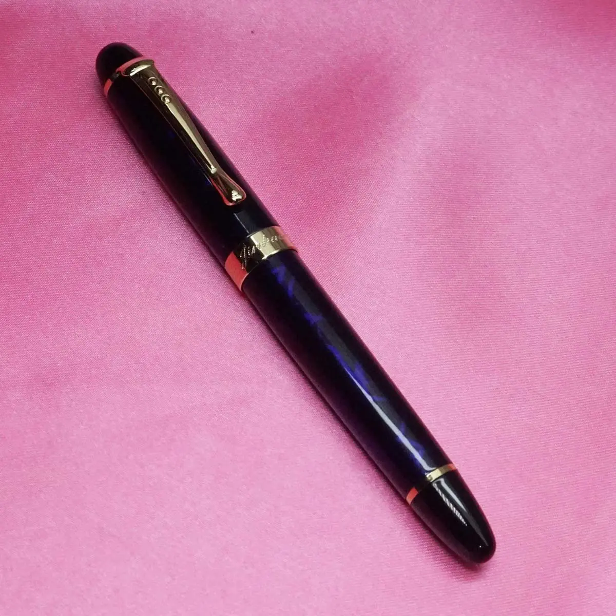 Jinhao X450 Glossy Blue Color Body With Medium Nib Gold Clip Converter Type  Fountain Pen SKU 21542