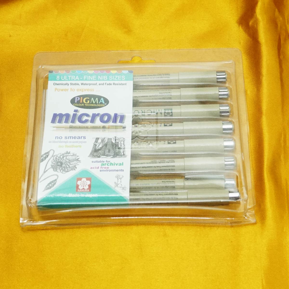 Sakura Pigma Micron Pens - Set of 8, Black, Assorted Sizes
