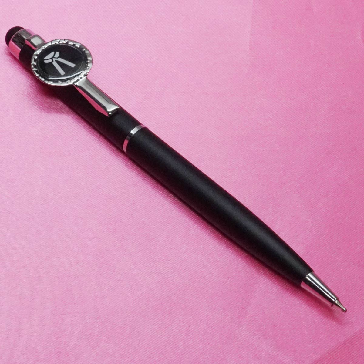 penhouse.in Mat Black Color Body With Fine Tip Advocate Symbol Clip Stylus On Top Twist Type Ball Pen SKU 21646