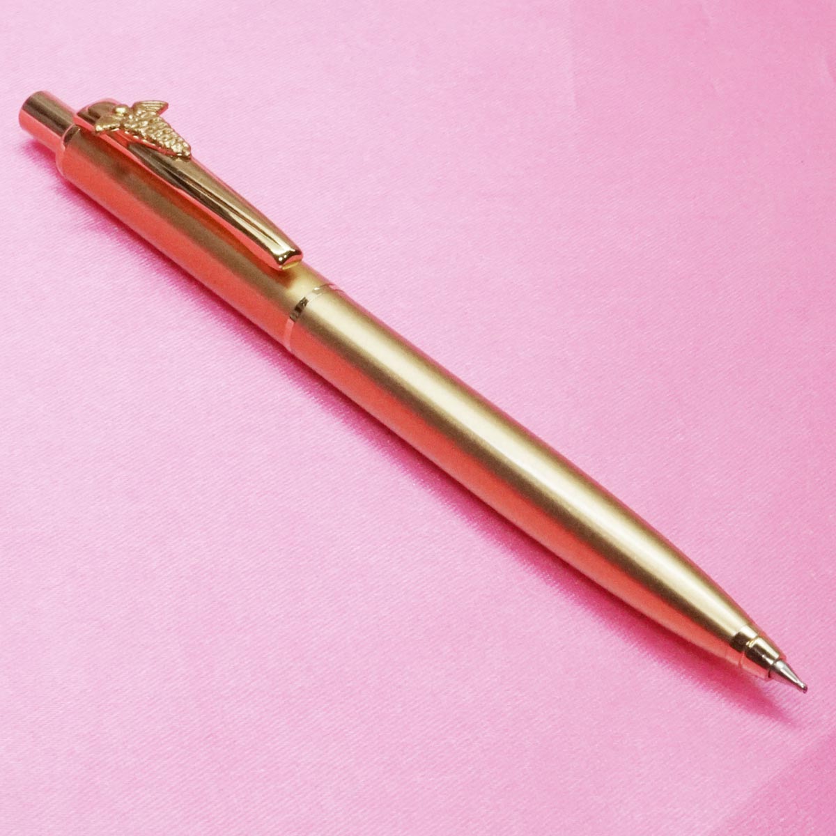 penhouse.in Full Gold Color Body With Fine Tip Doctor Symbol Clip Click Type Ball Pen SKU 21649