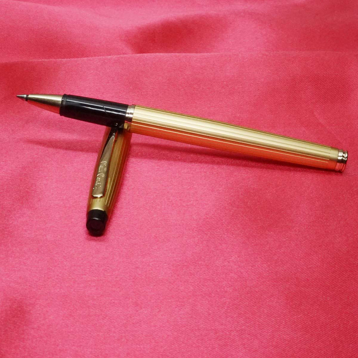 Pierre Cardin Kriss Satin Gold Color Body With Medium Tip Roller Ball Pen SKU 21664