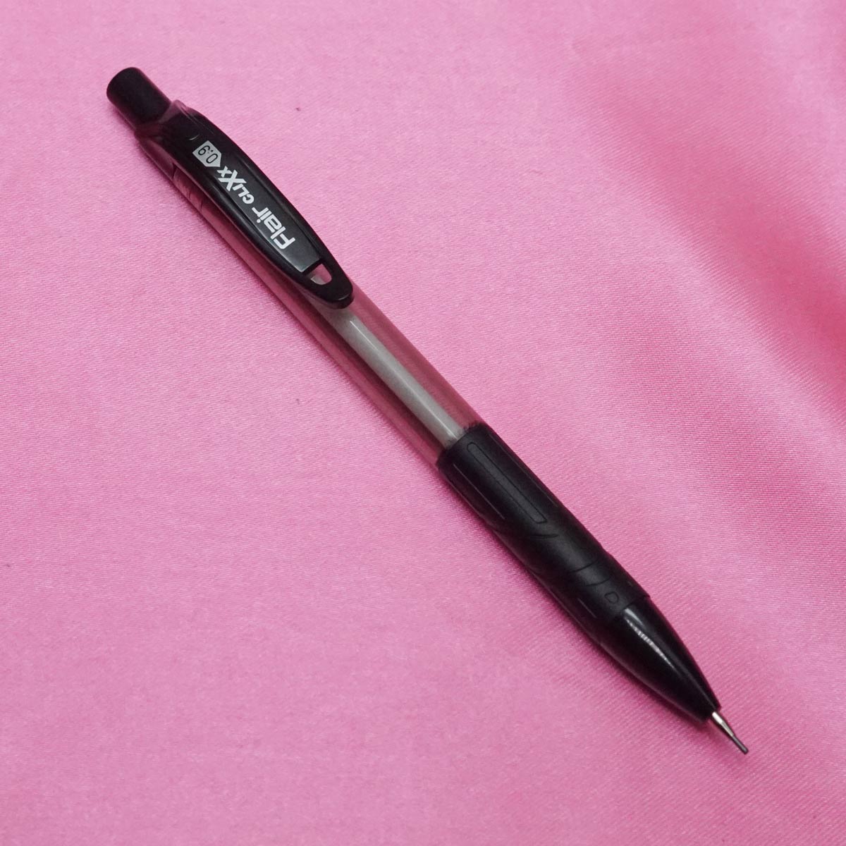 Flair Clixx 0.9mm Transparent Black Color Body With Bold Writing  Mechanical Pencil SKU 21704