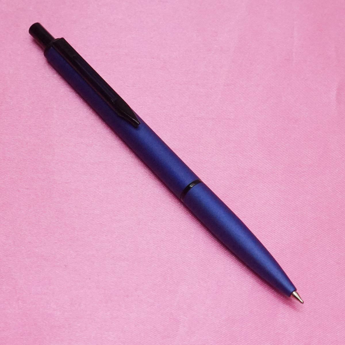Penhouse.in  Slim Blue Color Body Mat Finish with Black Clip Fine Tip Rectractable Ball pen SKU 21750