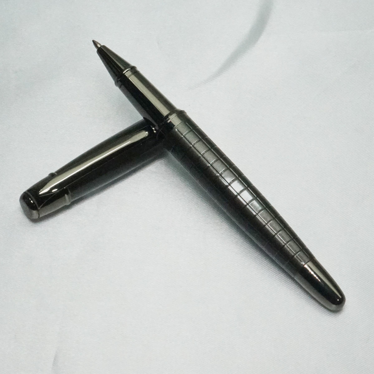 penhouse.in Gun Metal Finish Body and Cap Roller Ball Pen SKU 21837