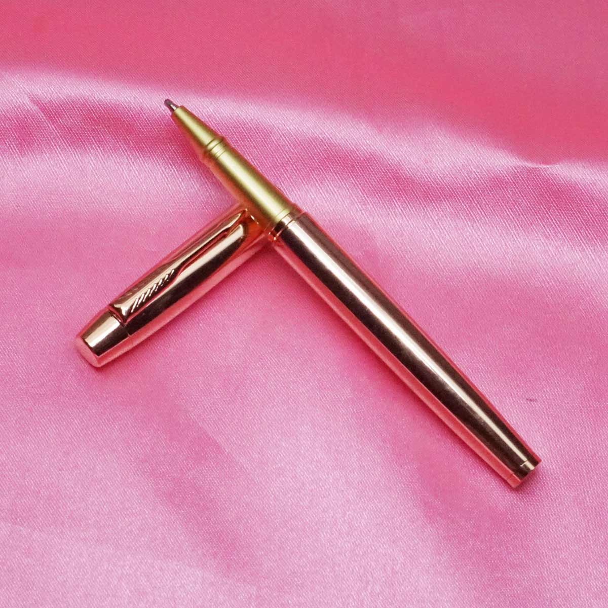 penhouse.in Rose Gold Color Roller Ball Pen with Gold Trims SKU 21851