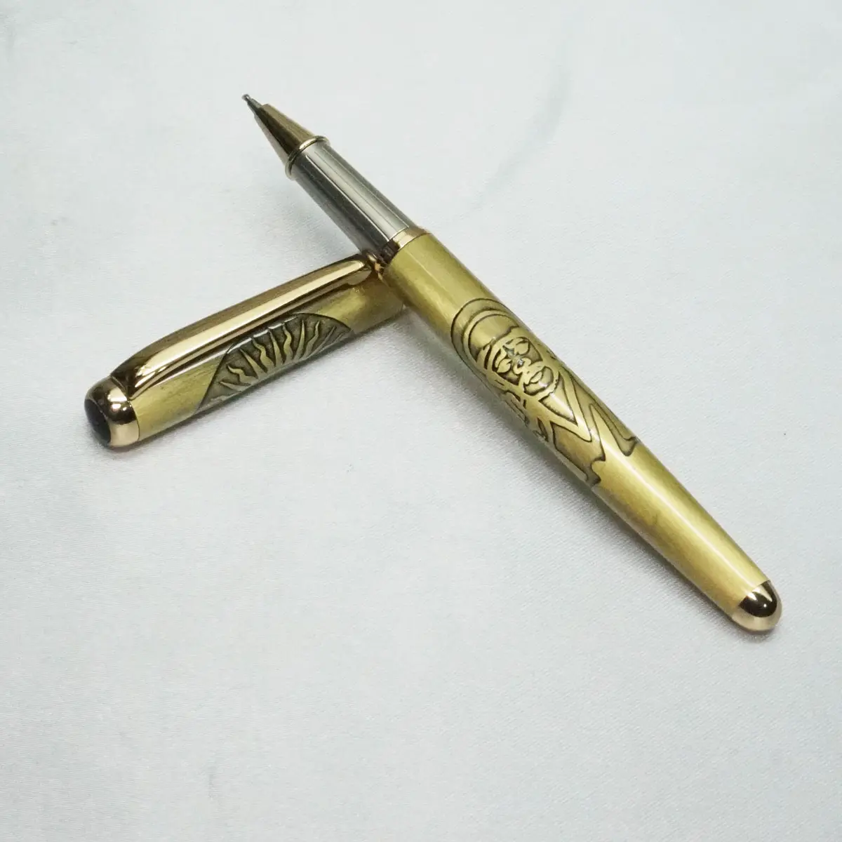 Gold Color Body Saibaba Image Engraved Roller Ball Pen SKU 21864 - Main Image