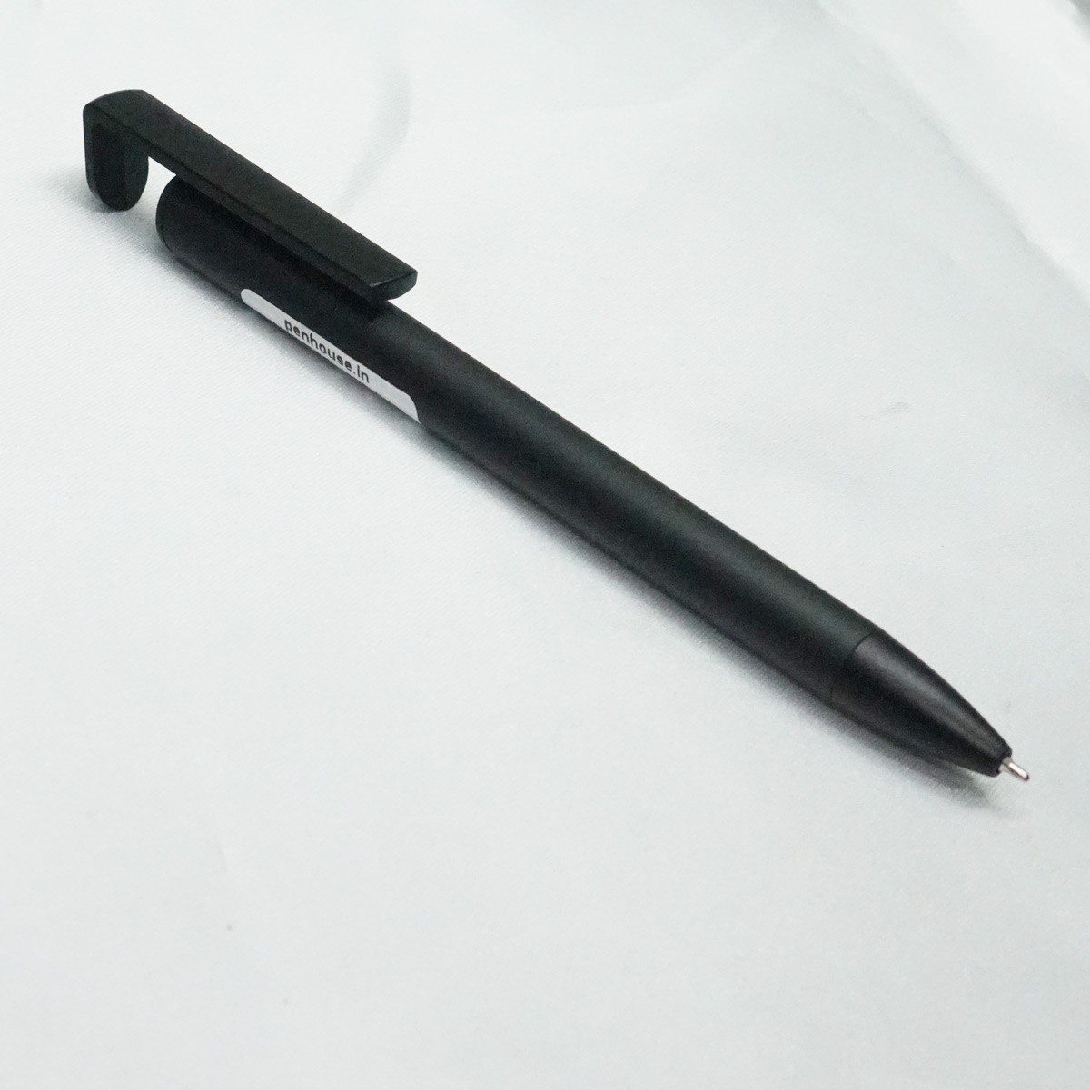 penhouse.in Black Color Body Ball Pen with Stylus with Mobile Stand on Clip SKU 21889