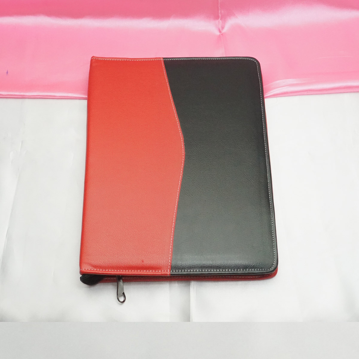 penhouse.in Red With Black Color File With 66 Pen Slot Velvet Division Rexin Finish Zip Type Only For Pen Holders SKU 21903