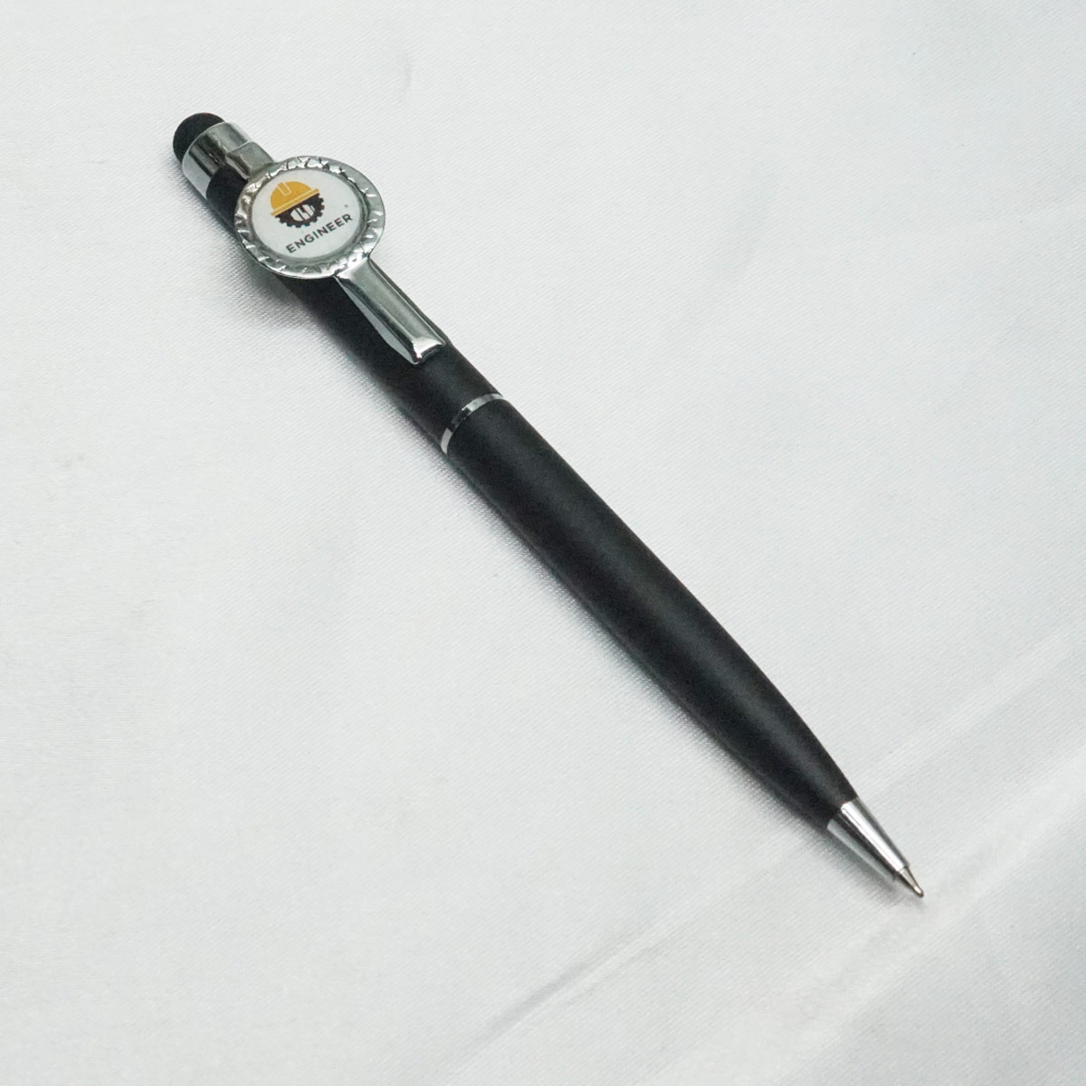 Penhouse.in Black Color Body With Engineer Symbol Fine Tip Twist Type Ball Pen SKU 21932
