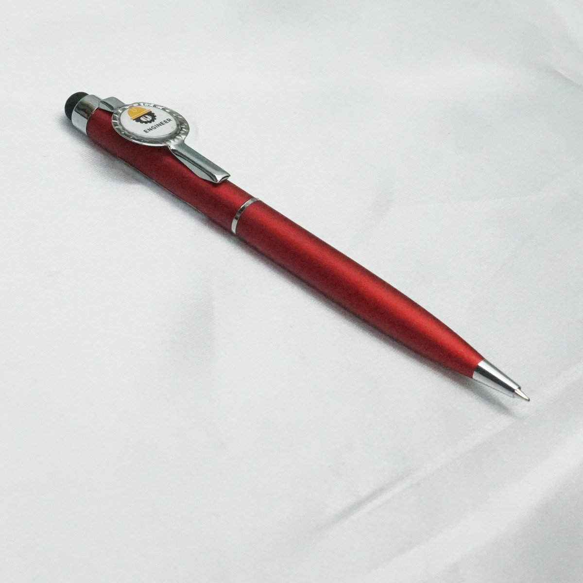 Penhouse.in Red Color Body With Engineer Symbol Fine Tip Twist Type Ball Pen SKU 21933