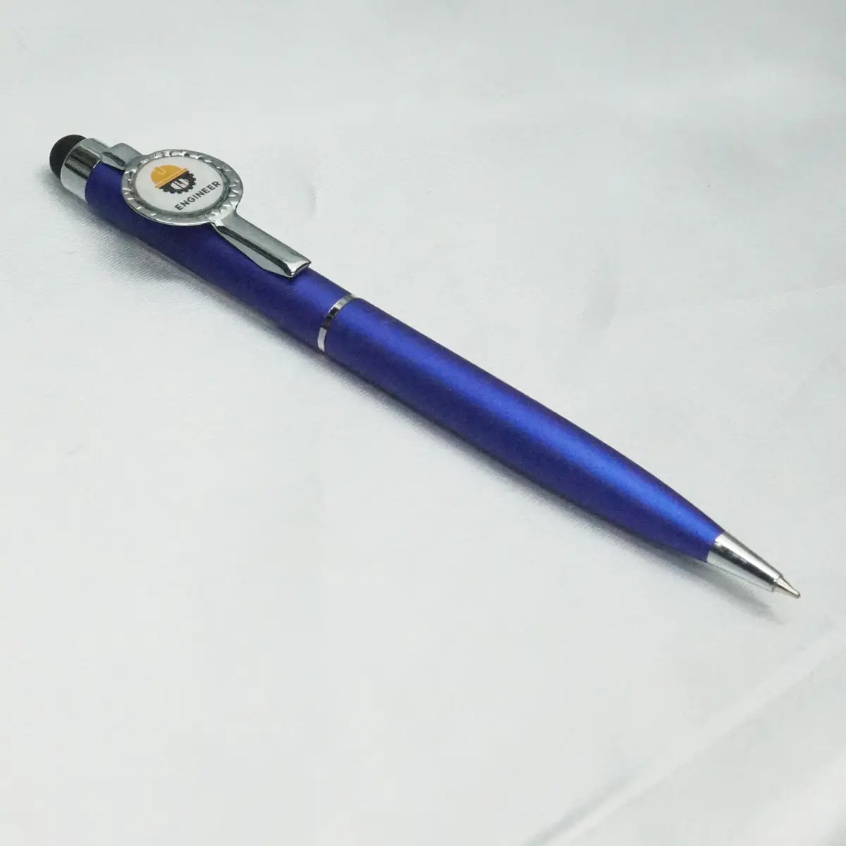 Blue Color Body With Engineer Symbol Fine Tip Twist Type Ball  Pen SKU 21934