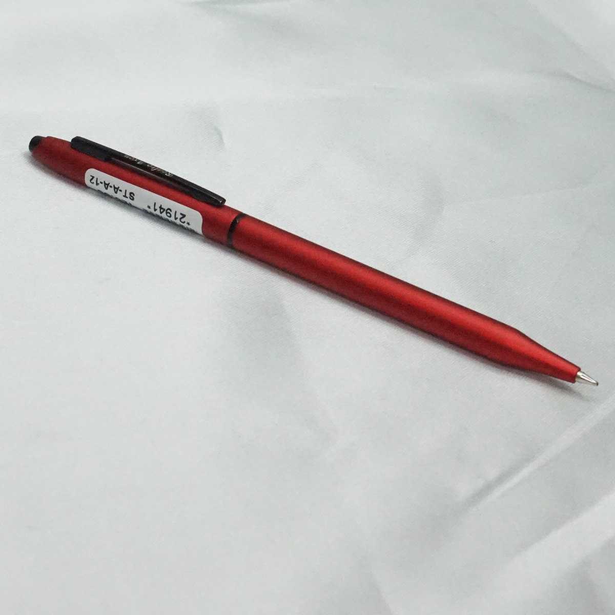 Realto Axon Slim Red Color Body With Black Clip Fine Tip Twist Type Ball Pen  SKU 21941