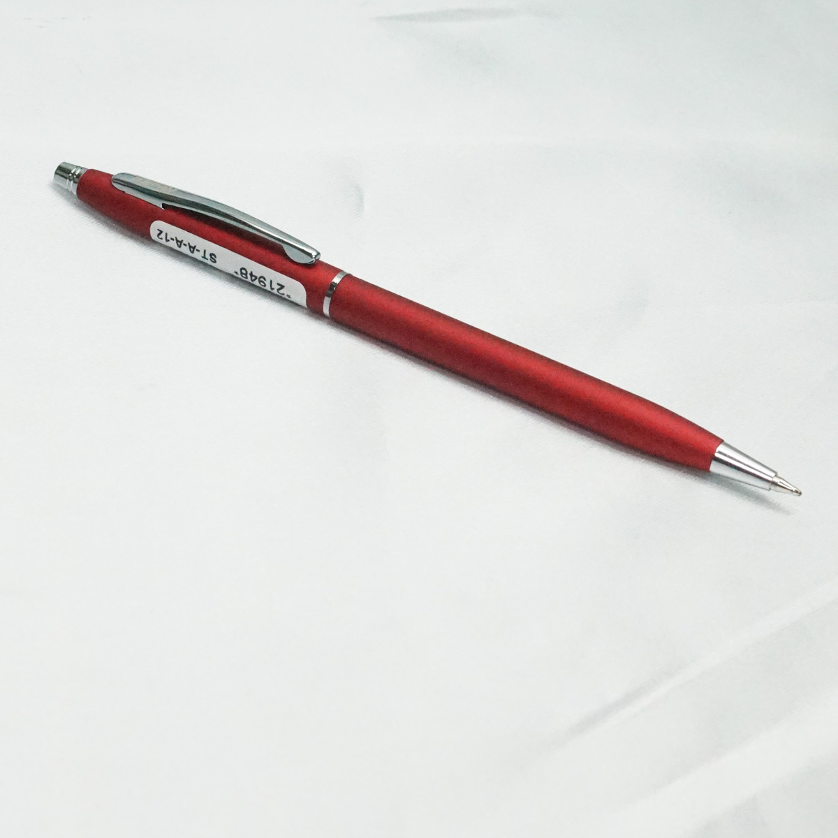 Realto Kross Slim Red Color Body With Silver Clip Top On Diamond Fine Tip Twist Type Ball Pen SKU 21948