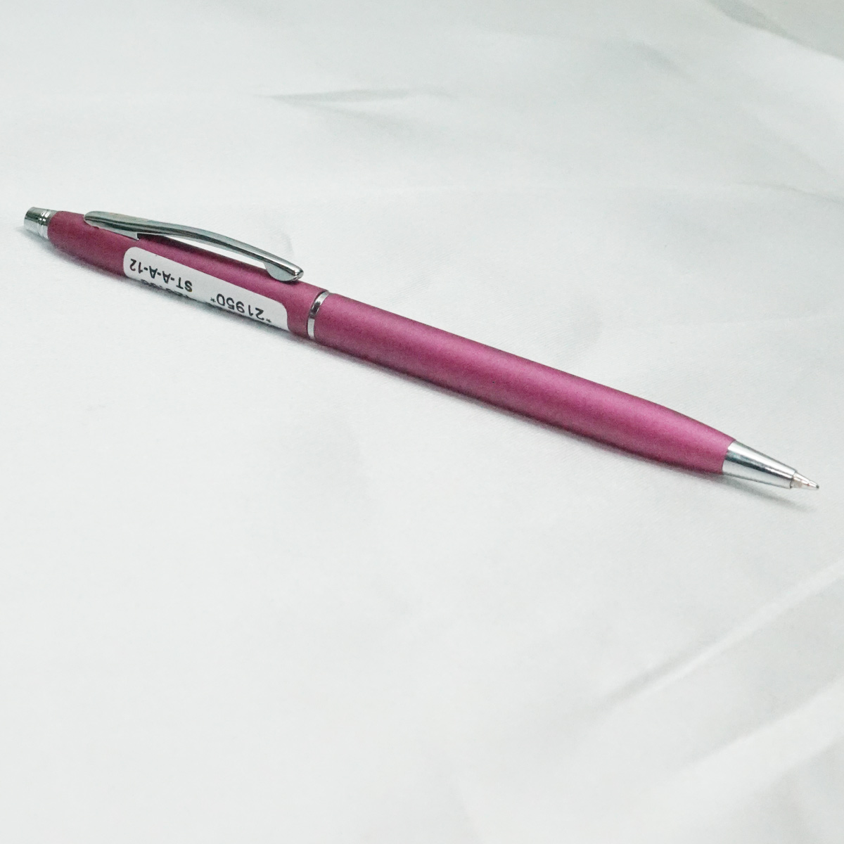 Realto Kross Slim Pink Color Body With Silver Clip Top On Diamond Fine Tip Twist Type Ball Pen SKU 21950