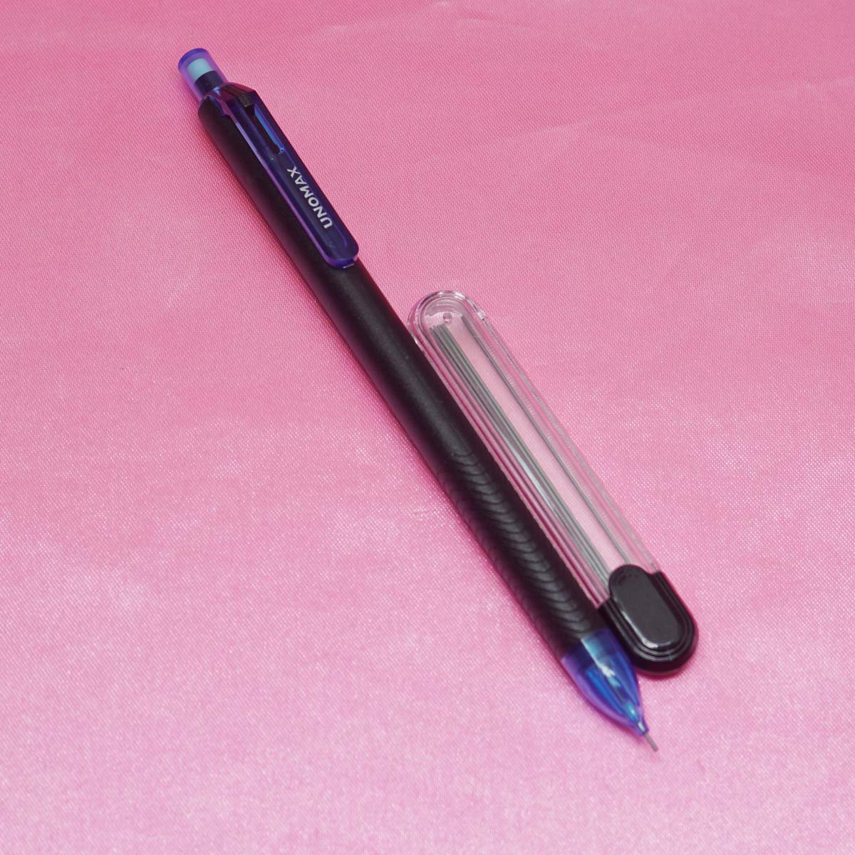 Unomax Mechtron 0.7 Black Color Body With Blue Clip Mechanical Pencil SKU 22014