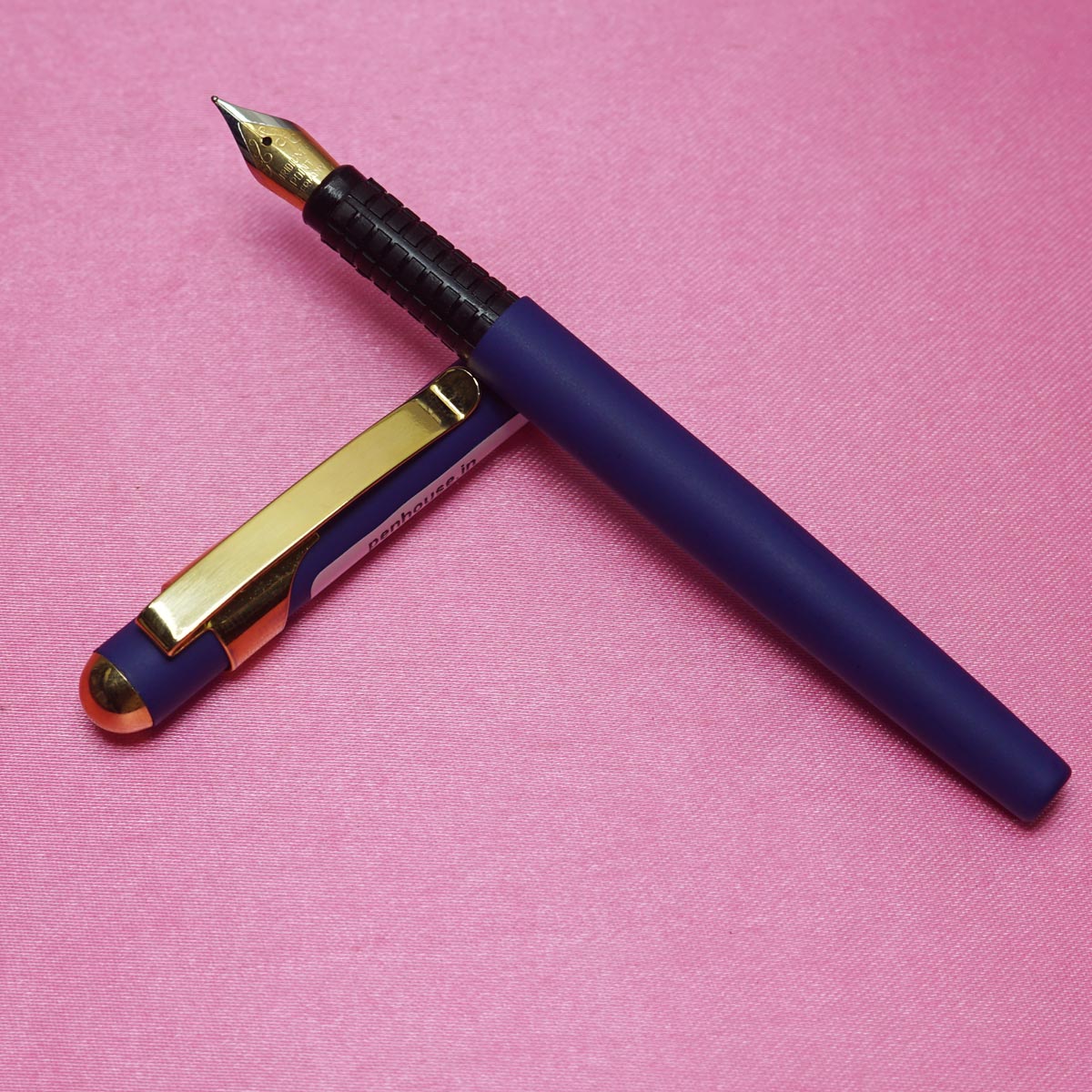 Alpha Blue Color Body and Cap with Gold Trims No.5 Dual Tone Fine Tipped Nib Aeromatic Fountain Pen SKU 22243
