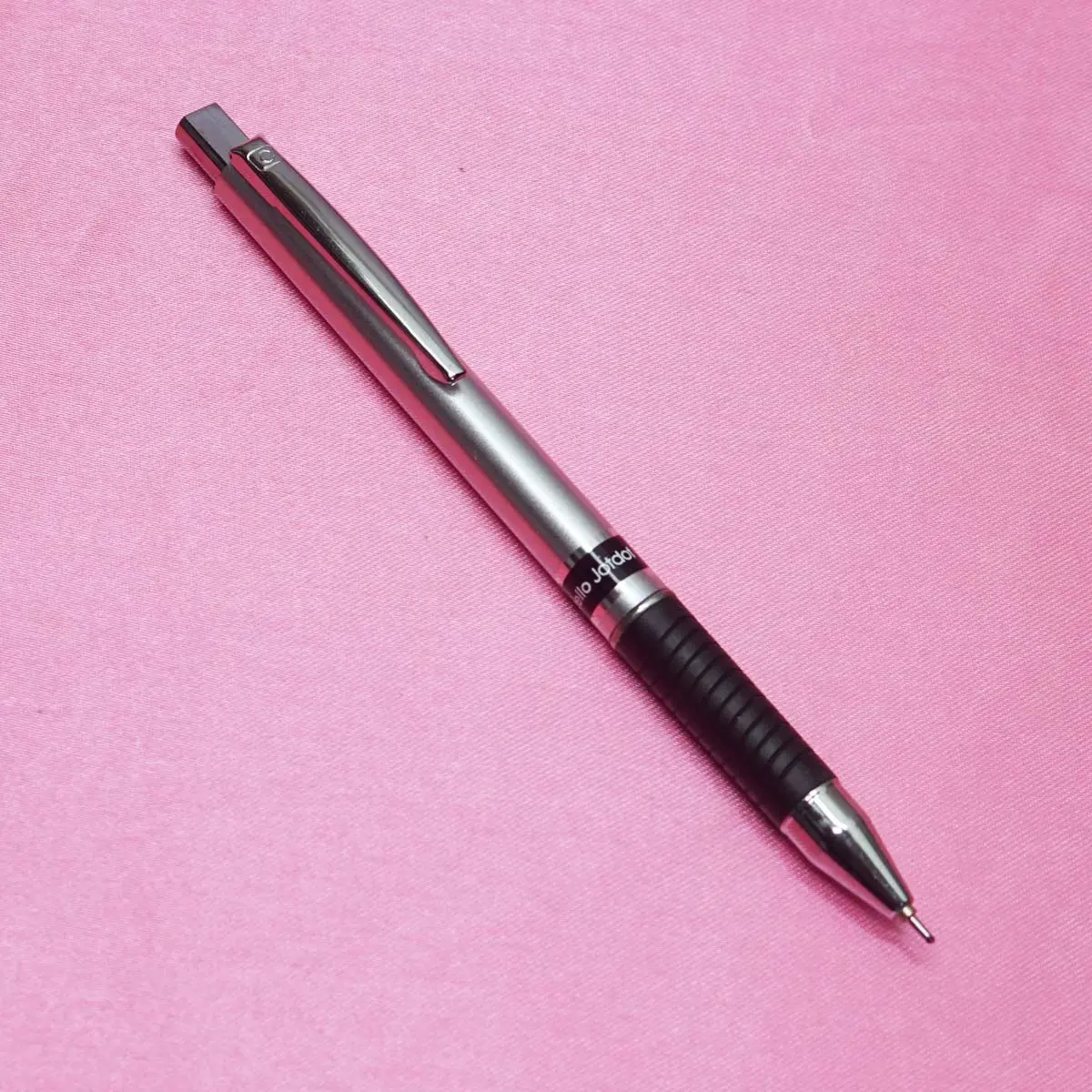 Cello Jotdot Silver Color Body With Black Grip Fine Tip Click Type Ball Pen  SKU 22343