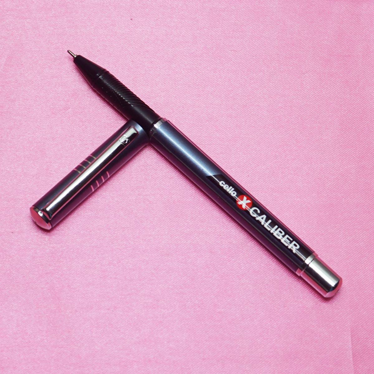 Cello XCaliber Blue Body With Fine Tip Cap Type Ball Pen SKU 22356