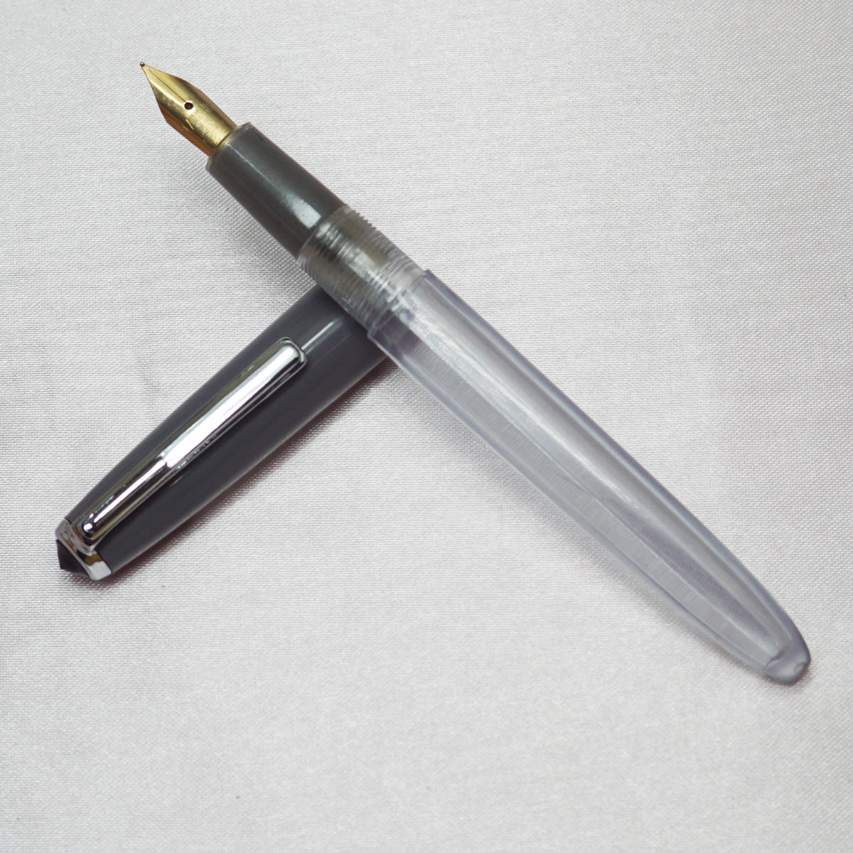 penhouse.in Transparent Body With Gray Color Cap Silver Clip Fine Nib