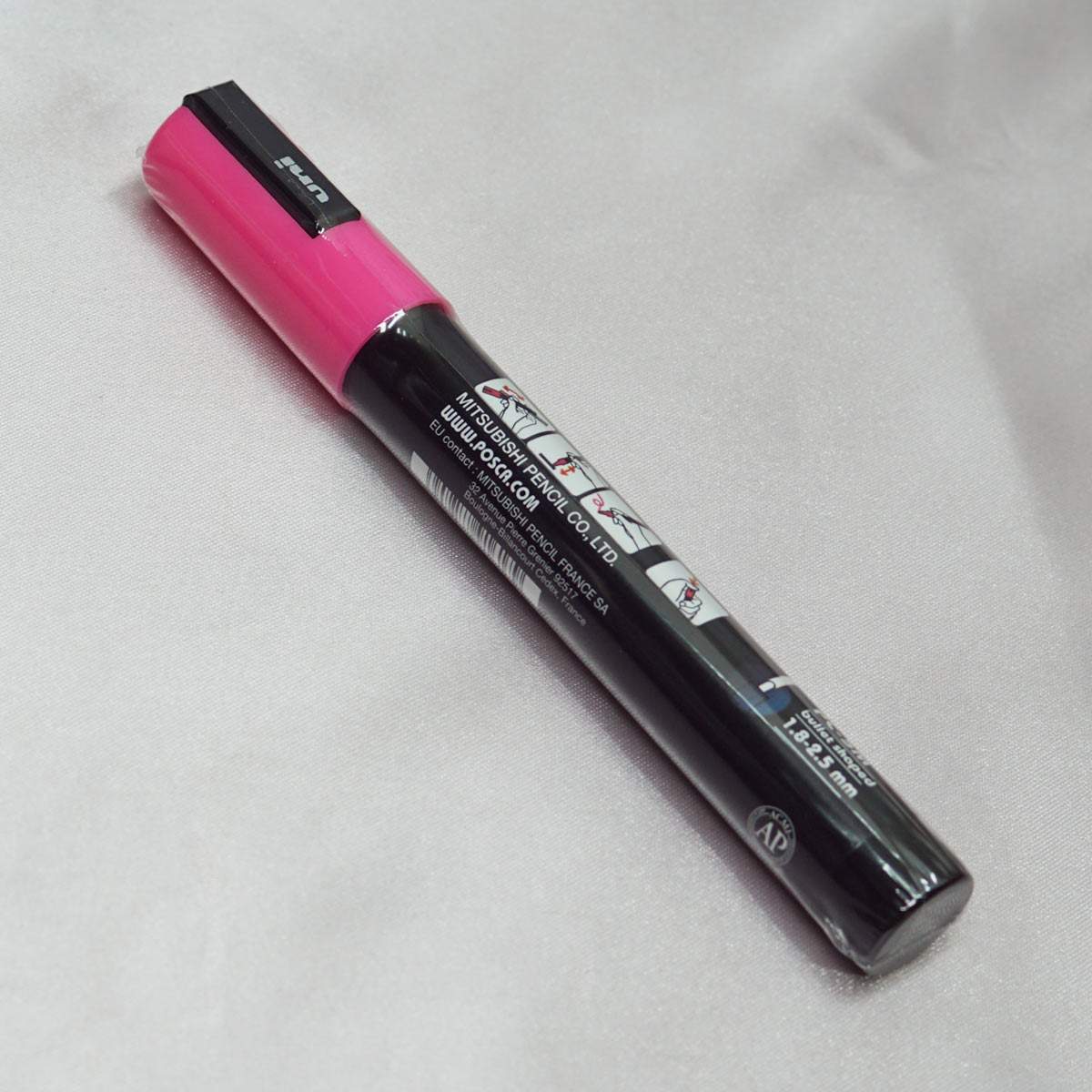 Uniball Posca PC-5M Bullet Medium Tip 1.8 - 2.5mm Opaque Pink Color and Water Based Paint Marker SKU 22475