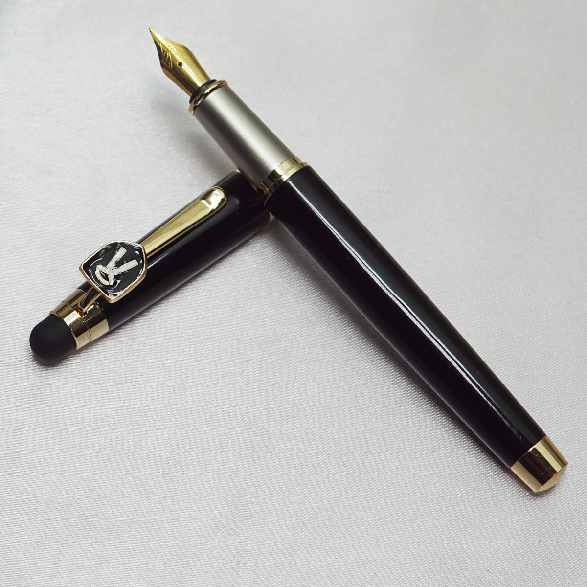 Black Color Body With Cap Top On Stylus and Gold Trims - Main Image