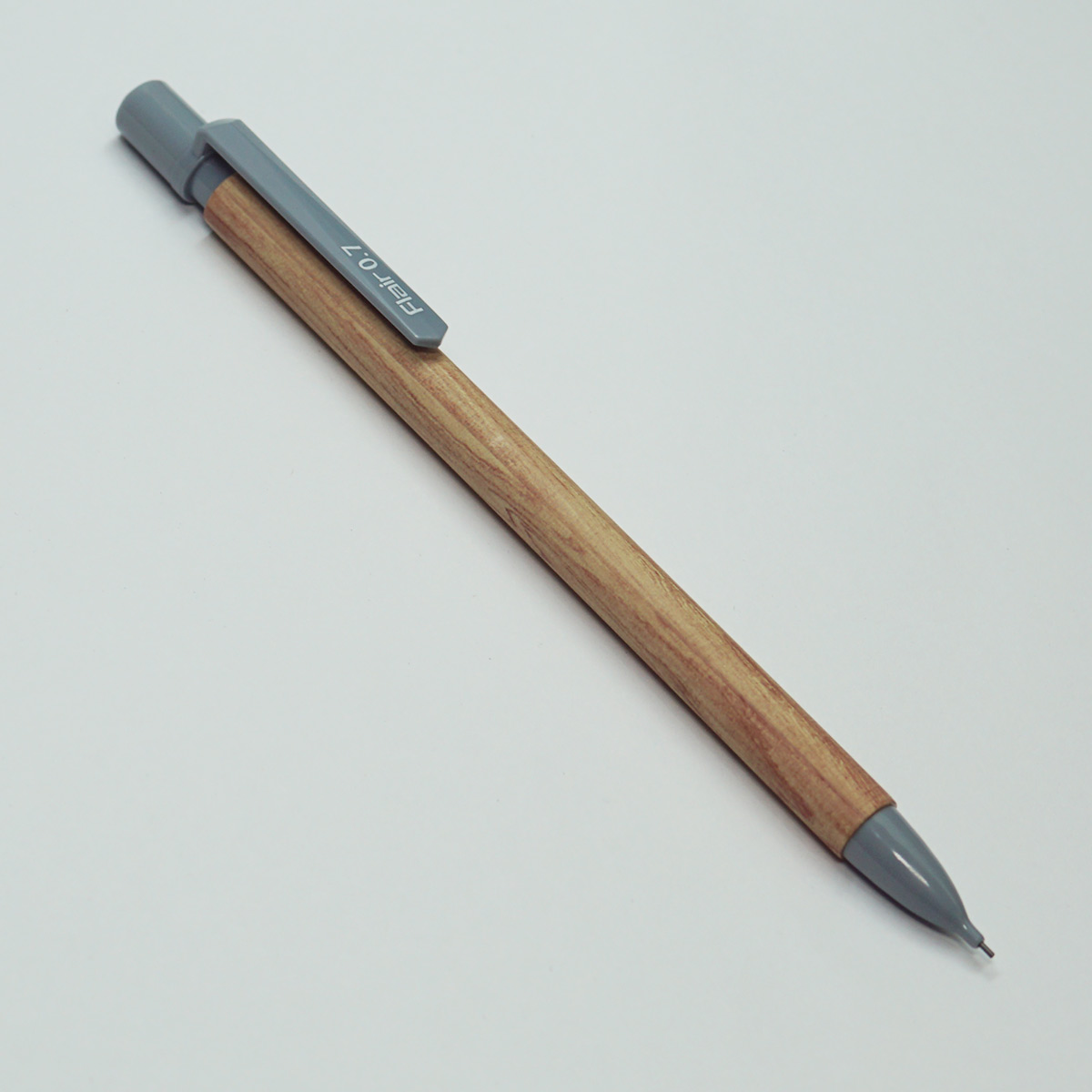 Flair Woody Mechanical Pencil 0.7mm Tip Grey Color Clip SKU 22619