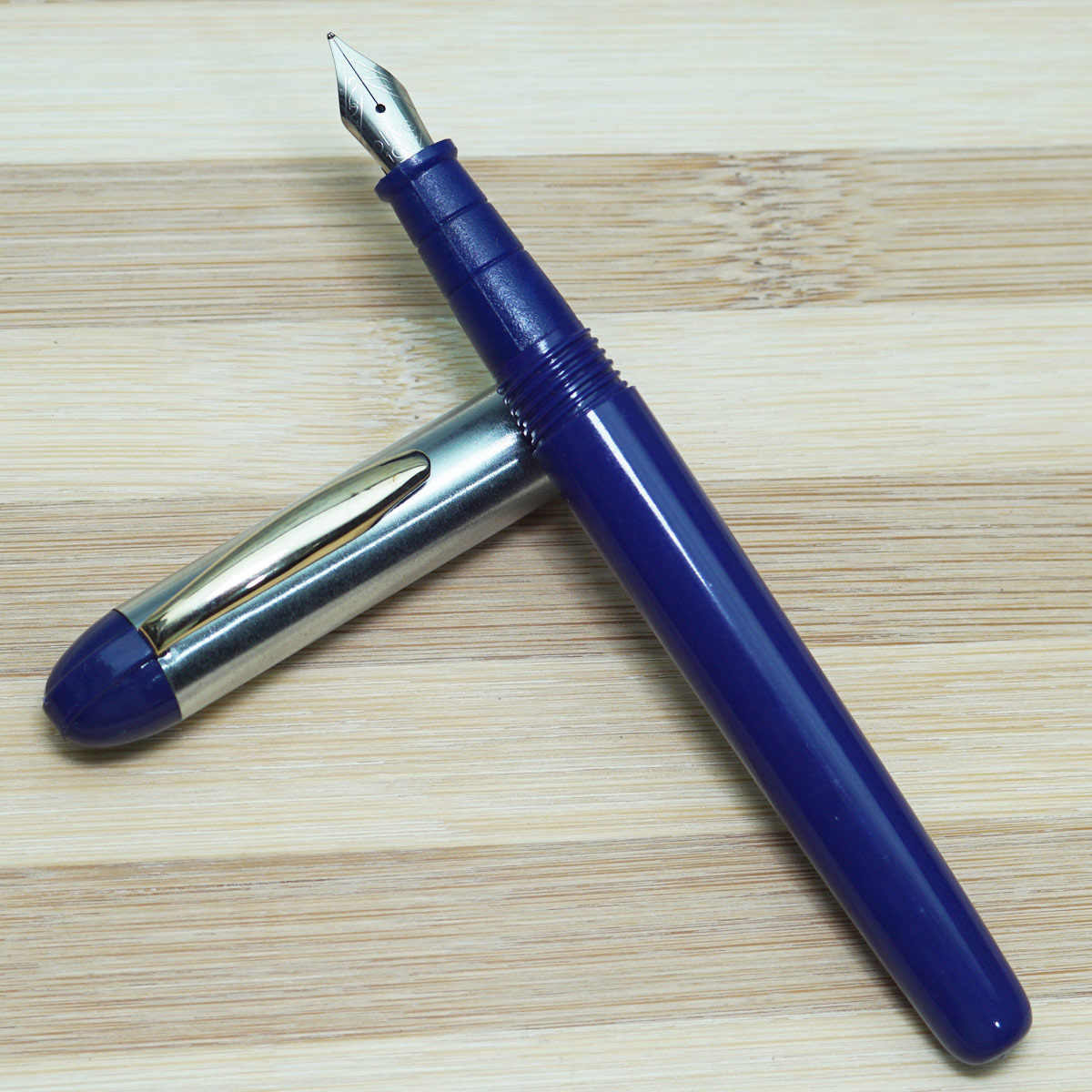 Oliver 503 HS  GT Blue Color Body With  Fine Nib Gold Trim Eye Dropper Fountain Pen SKU 22676