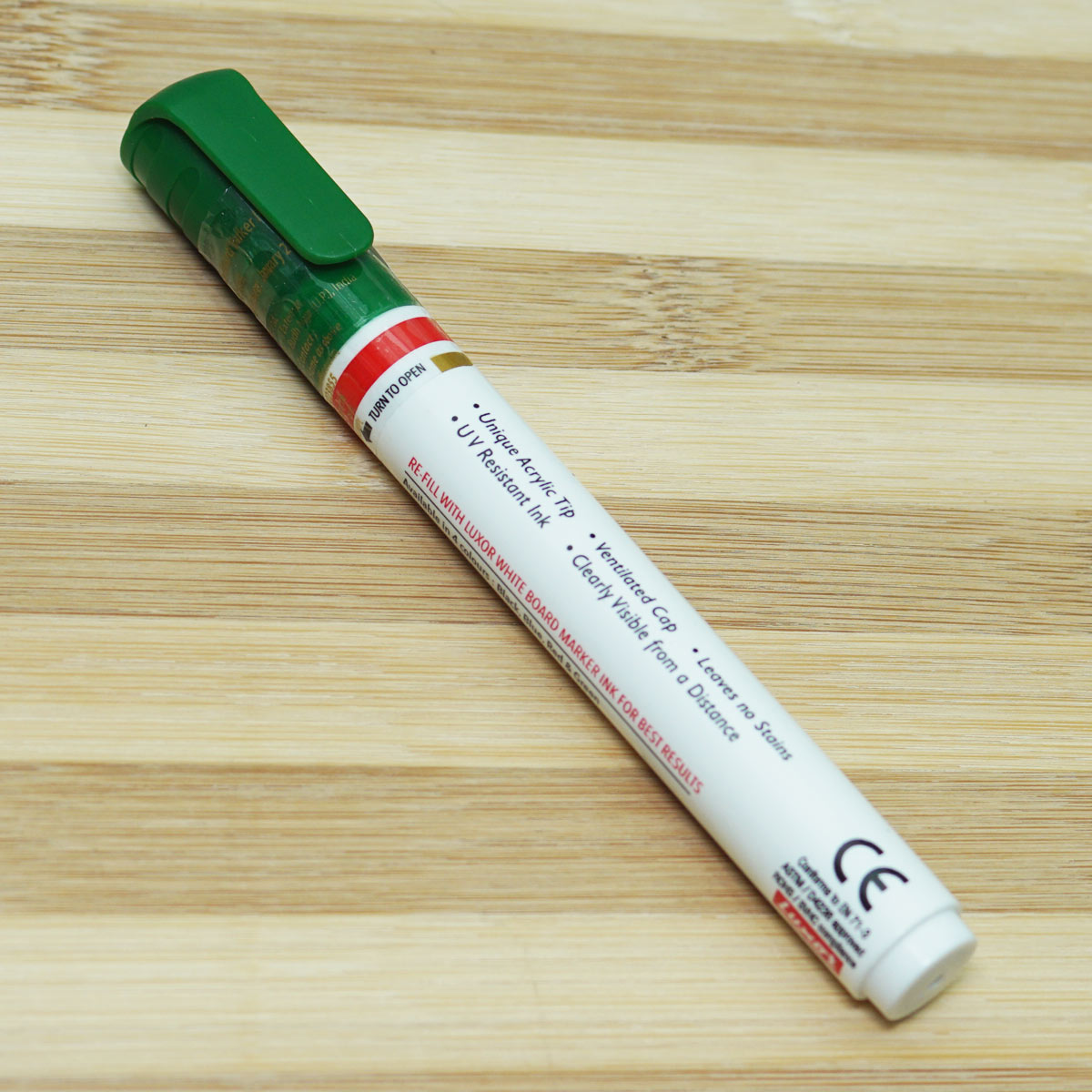Luxor White Color Body With Green Cap Green Ink Bullet Tip White Board Marker SKU 22699