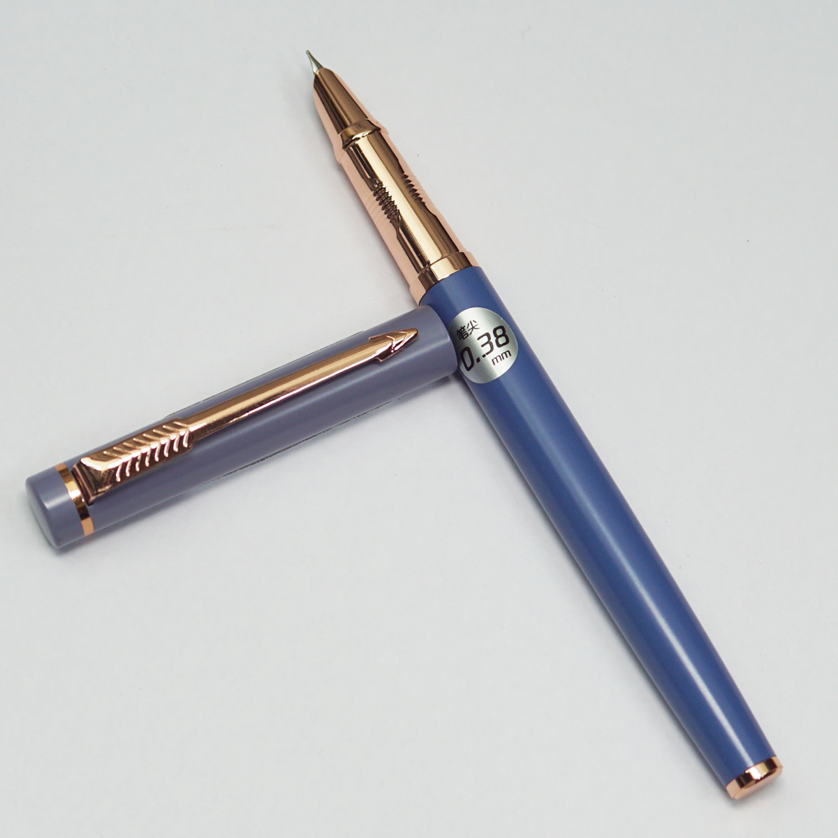 Luoshi Blue Color Body With Copper Clip 0.38mm Fine Nib Converter Type Fountain Pen SKU 22794