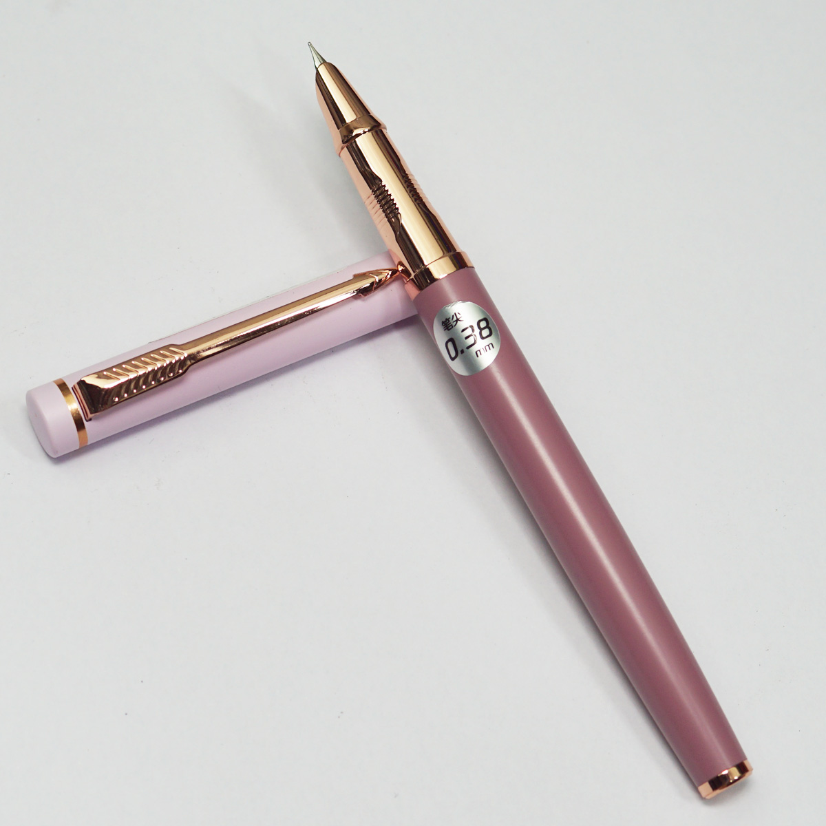 Luoshi Pink Color Body With Copper Clip 0.38mm Fine Nib Converter Type Fountain Pen SKU 22795