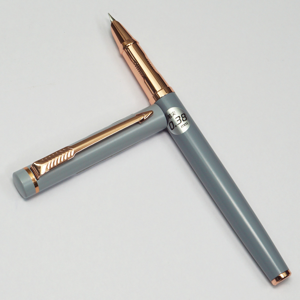 Luoshi Grey Color Body With Copper Clip 0.38mm Fine Nib Converter Type Fountain Pen SKU 22796